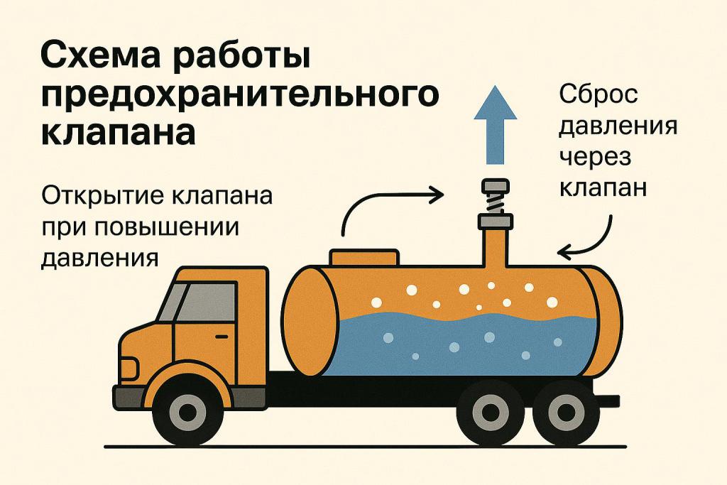 Схема работы предохранительного клапана